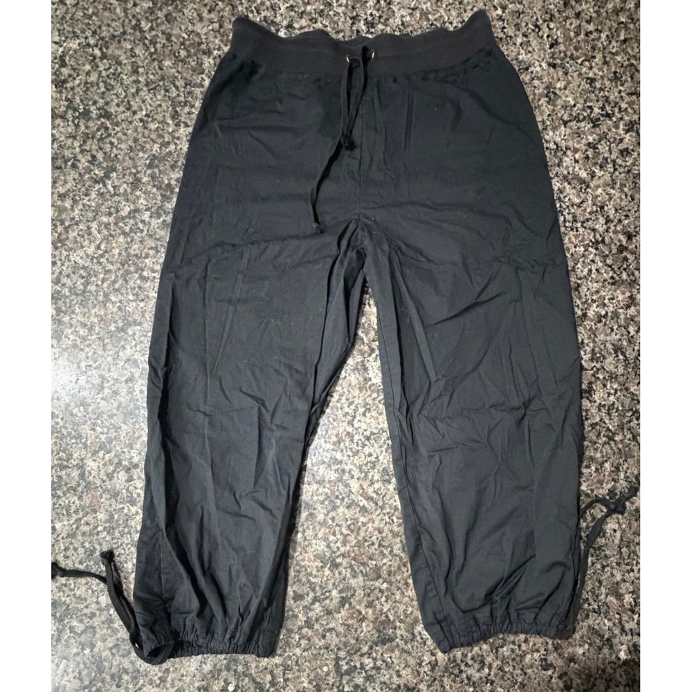 Silverwear New York Black Cropped Jogger Pants Drawstring Waist Small M4536041
